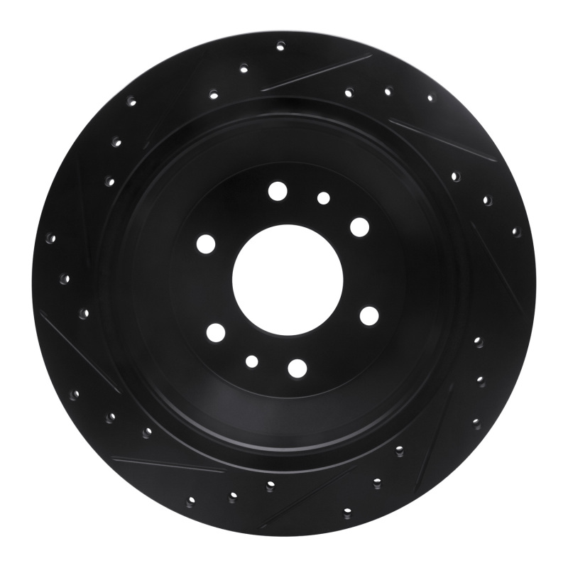 Buick Rainier Brake Rotor (1) - Rear Right - R1 Concepts - Drilled & Slotted - Black - `02-`09